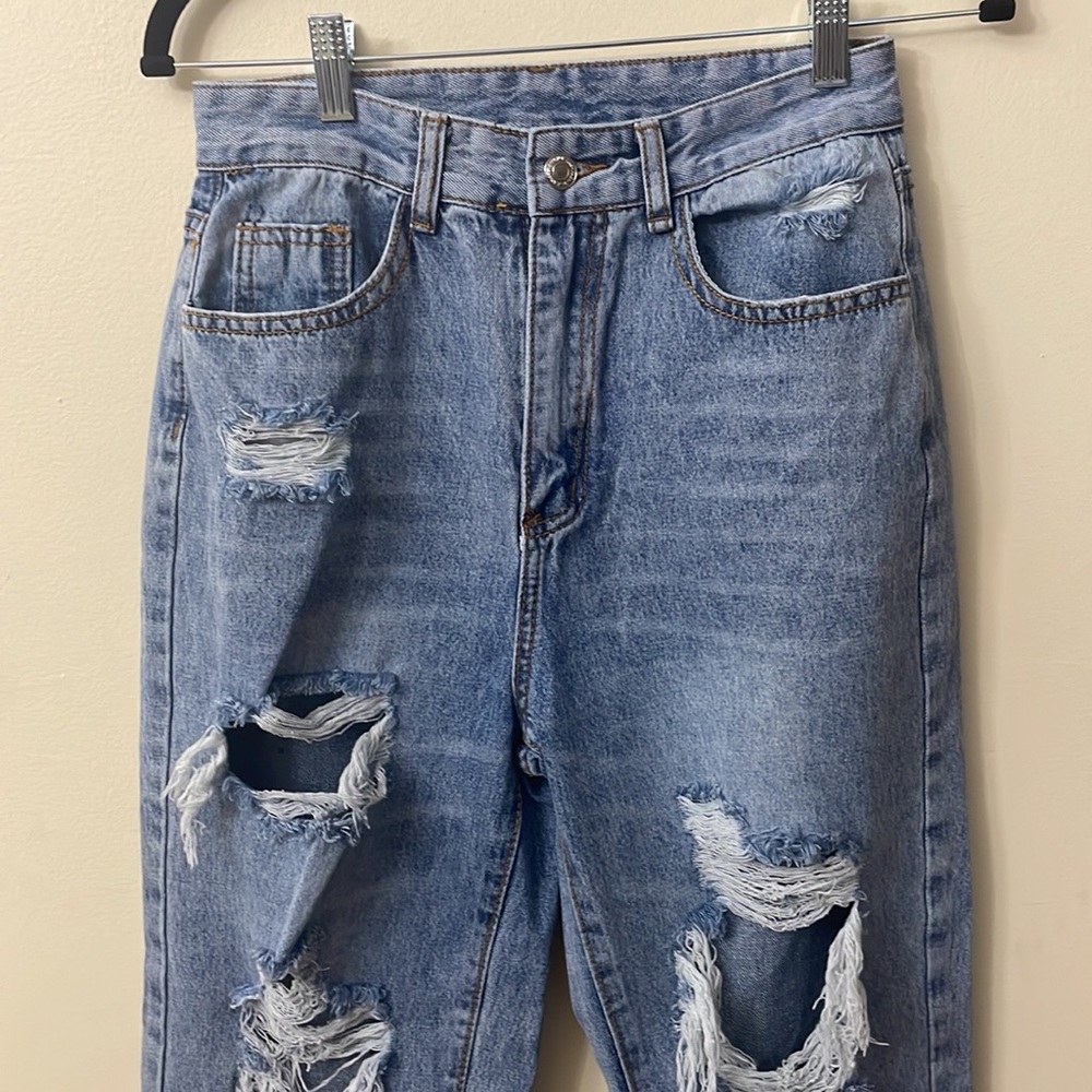 Medium Wash Ripped Jeans - Picture 2 of 4
